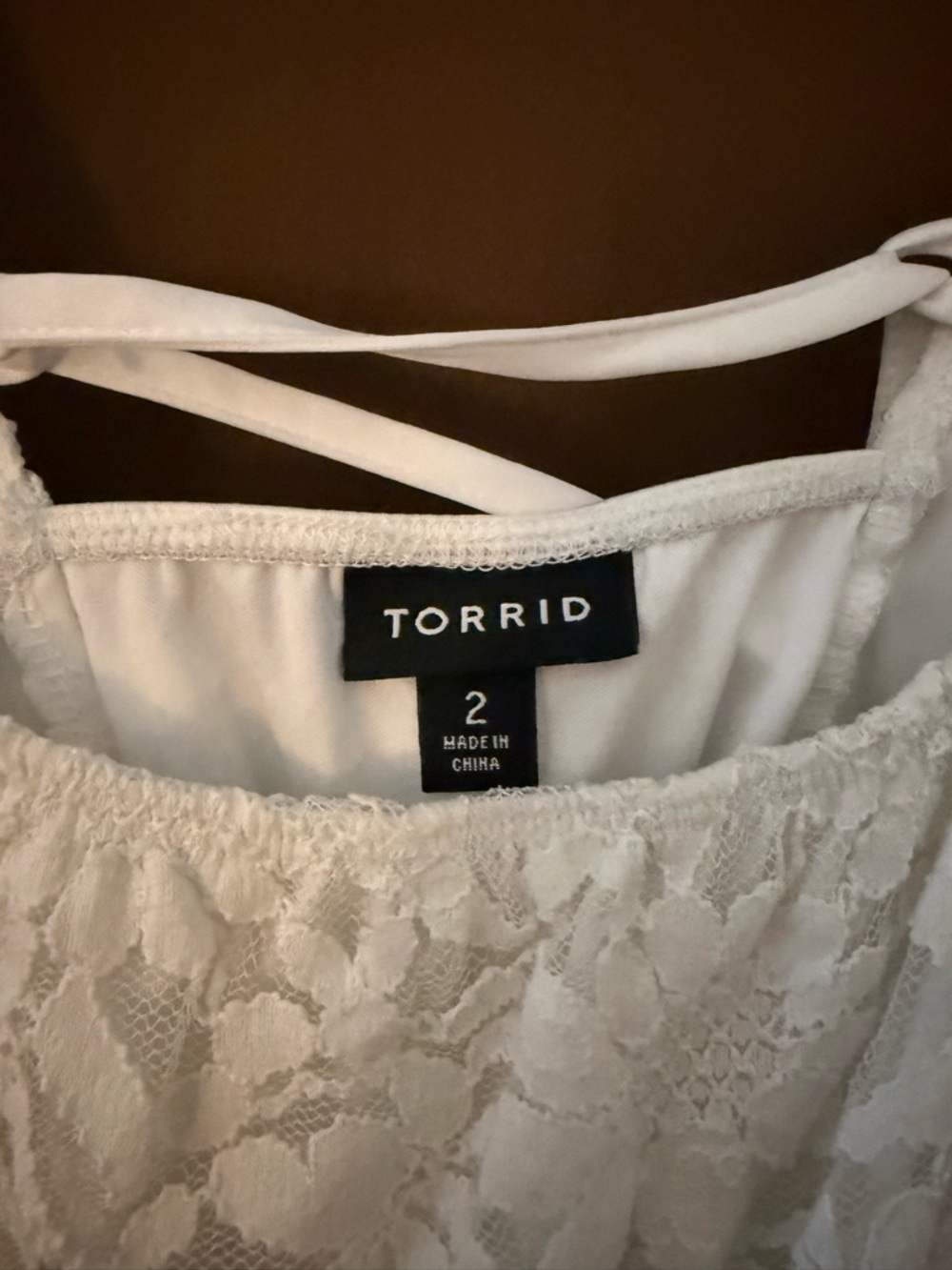 torrid Ivory Lace Peplum Blouse - Picture 2 of 3